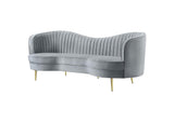 506864 Sophia Upholstered Channel Tufted Sofa Grey