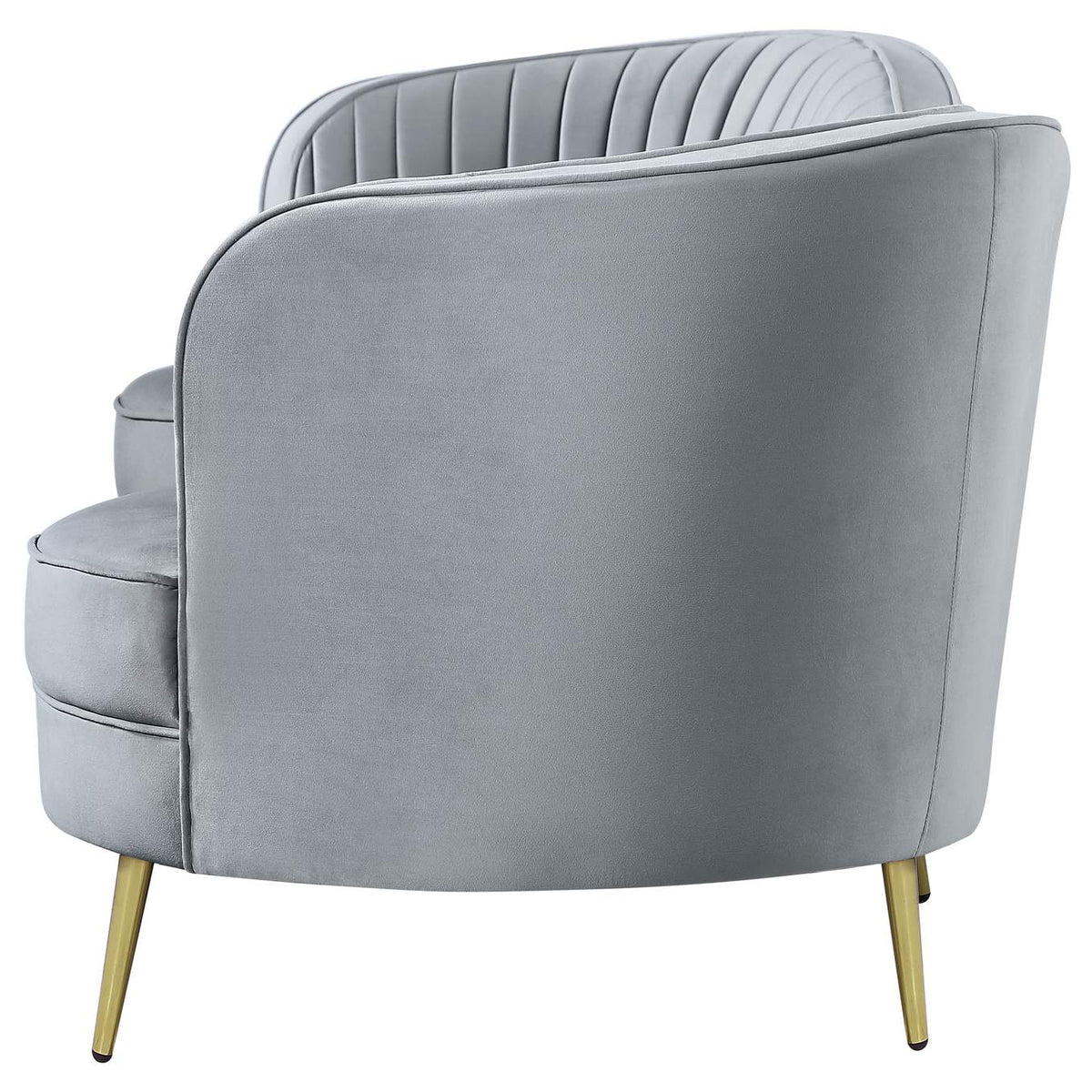 506864 Sophia Upholstered Channel Tufted Sofa Grey