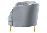 506864 Sophia Upholstered Channel Tufted Sofa Grey