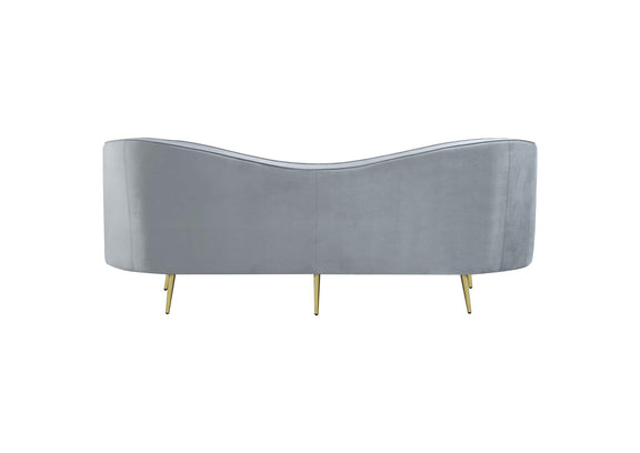 506864 Sophia Upholstered Channel Tufted Sofa Grey