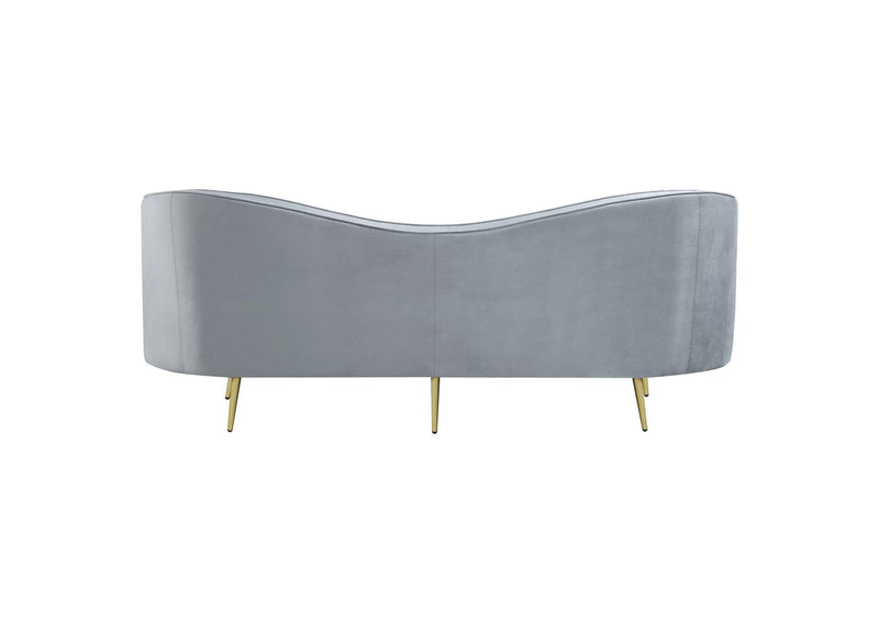 506864 Sophia Upholstered Channel Tufted Sofa Grey