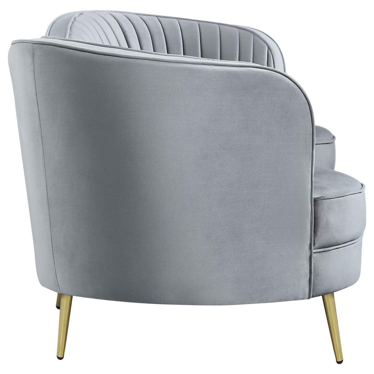 506864 Sophia Upholstered Channel Tufted Sofa Grey
