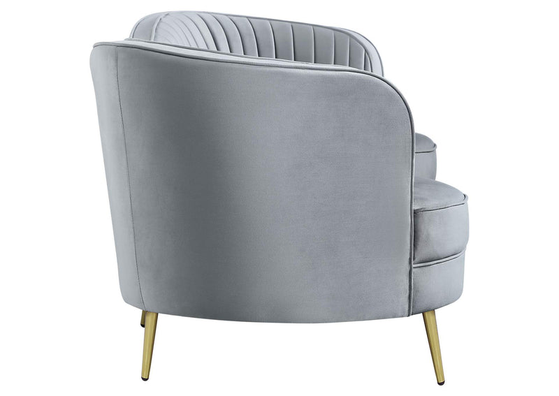 506864 Sophia Upholstered Channel Tufted Sofa Grey