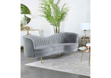 506865 Sophia Upholstered Channel Tufted Loveseat Grey
