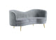 506865 Sophia Upholstered Channel Tufted Loveseat Grey