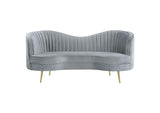 506865 Sophia Upholstered Channel Tufted Loveseat Grey