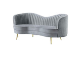 506865 Sophia Upholstered Channel Tufted Loveseat Grey
