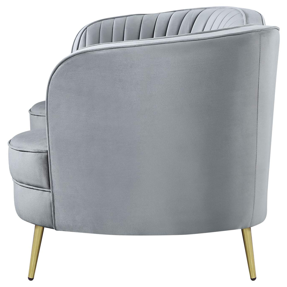 506865 Sophia Upholstered Channel Tufted Loveseat Grey