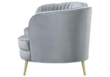 506865 Sophia Upholstered Channel Tufted Loveseat Grey