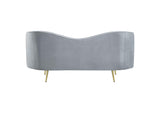506865 Sophia Upholstered Channel Tufted Loveseat Grey