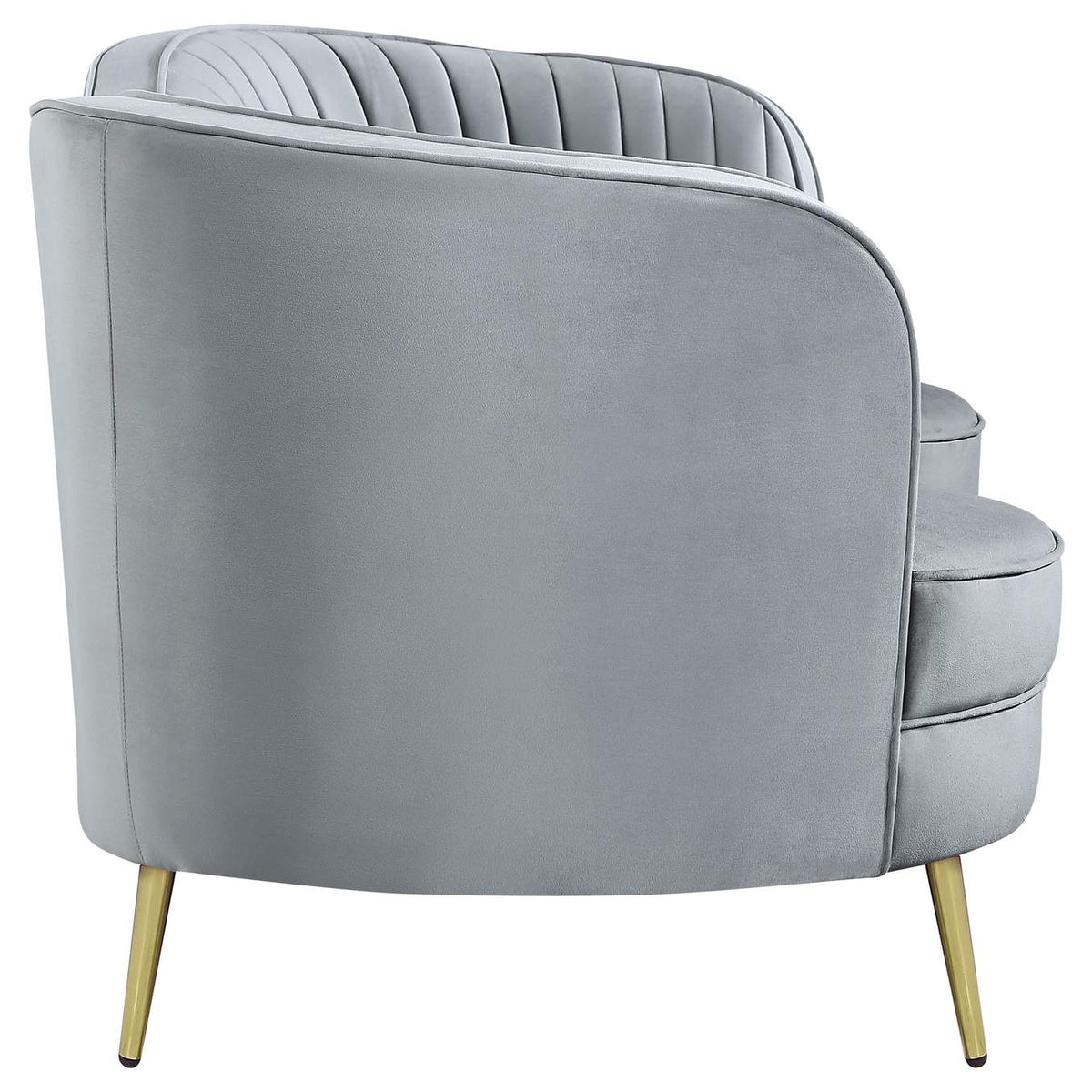 506865 Sophia Upholstered Channel Tufted Loveseat Grey