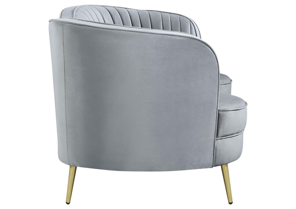 506865 Sophia Upholstered Channel Tufted Loveseat Grey