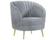 506866 Sophia Upholstered Channel Tufted Barrel Accent Chair Grey