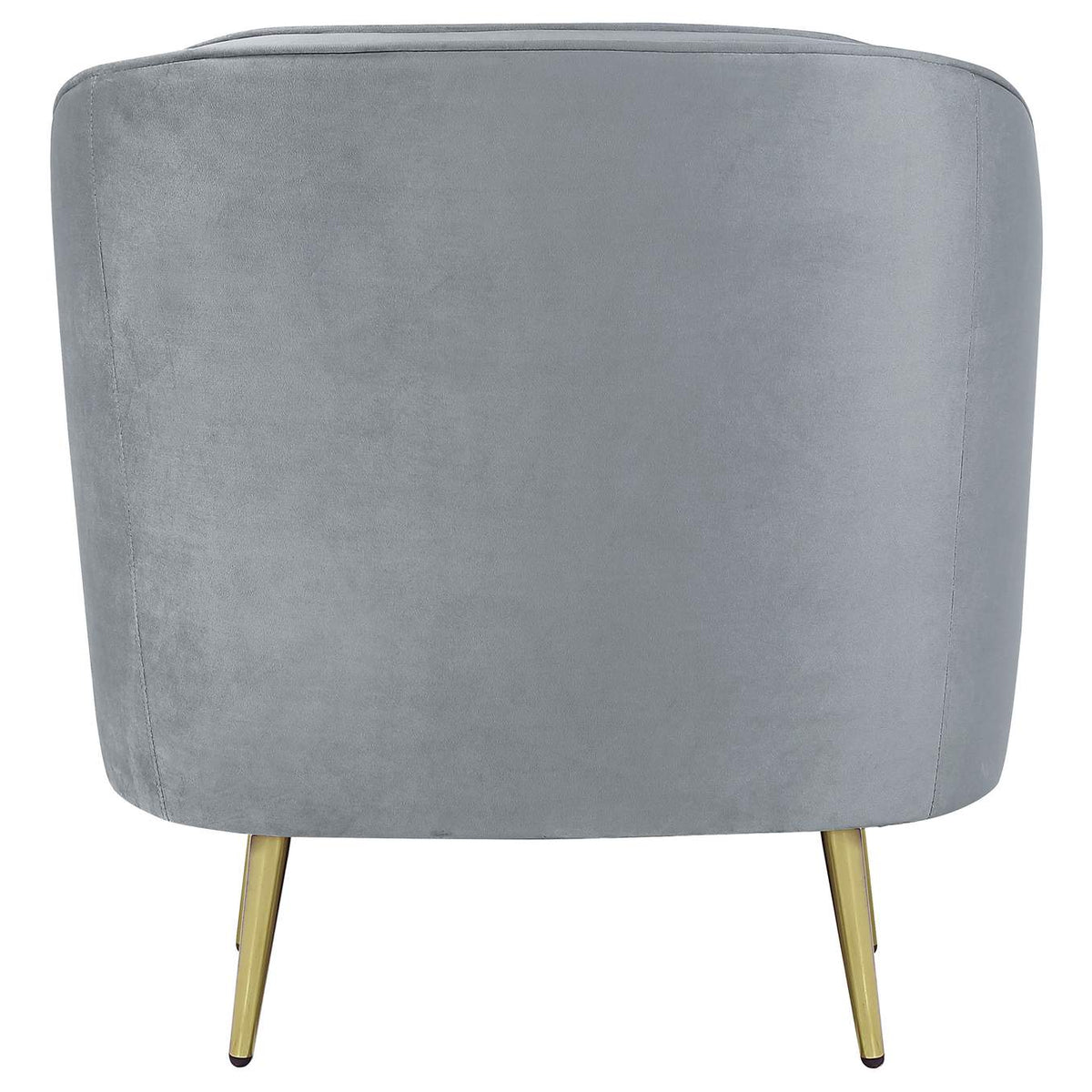 506866 Sophia Upholstered Channel Tufted Barrel Accent Chair Grey