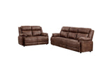 508281-S2 Ellington 2-piece Upholstered Padded Arm Sofa Set Dark Brown