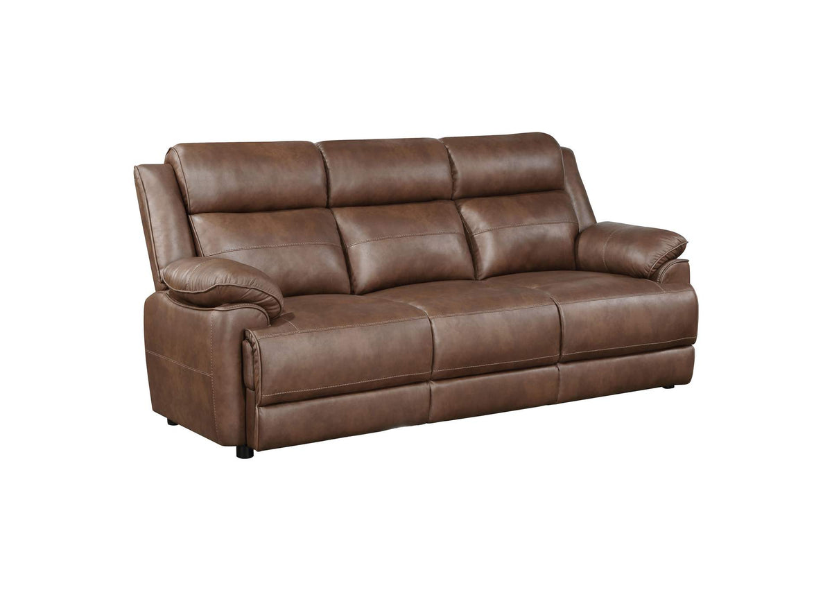 508281 Ellington Upholstered Padded Arm Sofa Dark Brown