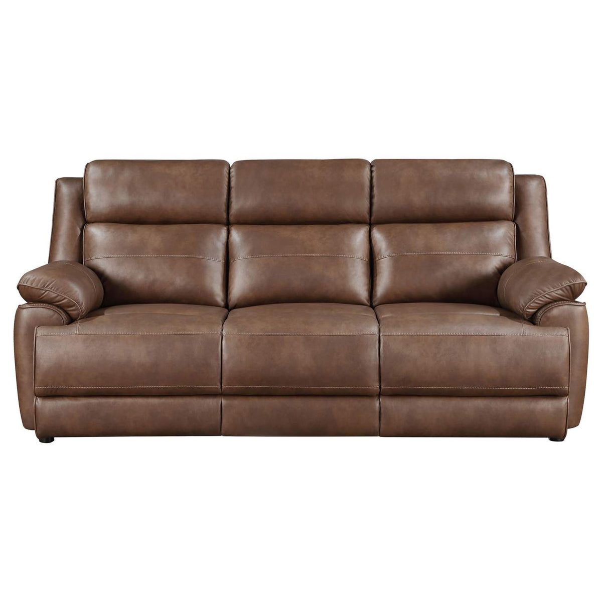 508281 Ellington Upholstered Padded Arm Sofa Dark Brown