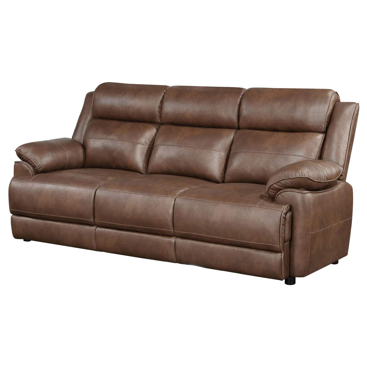 508281 Ellington Upholstered Padded Arm Sofa Dark Brown