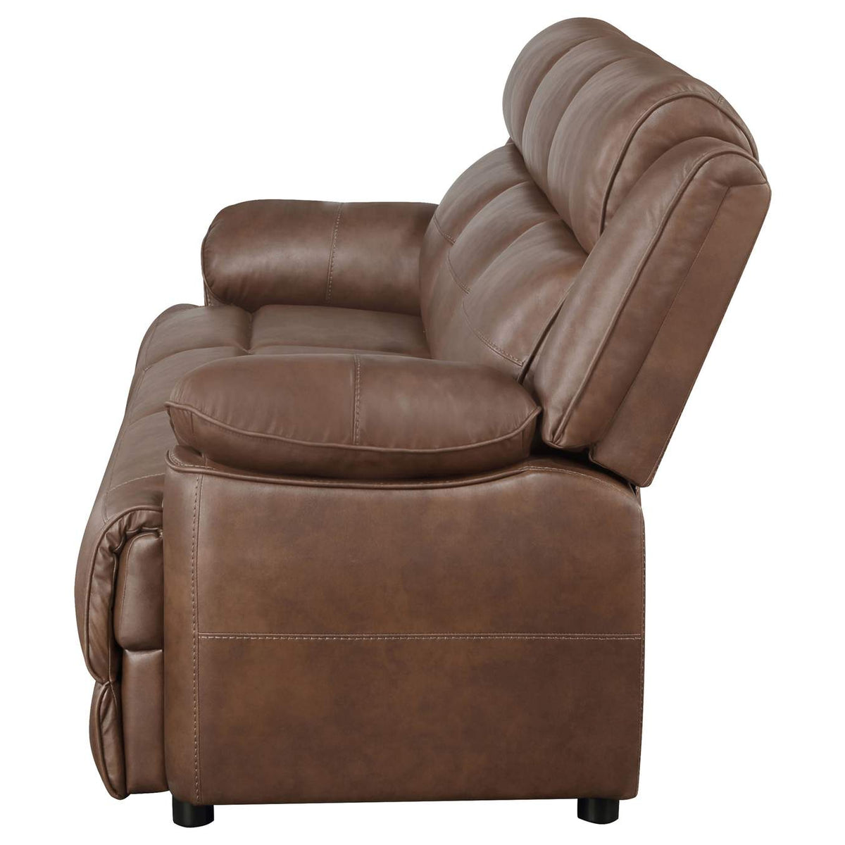 508281 Ellington Upholstered Padded Arm Sofa Dark Brown