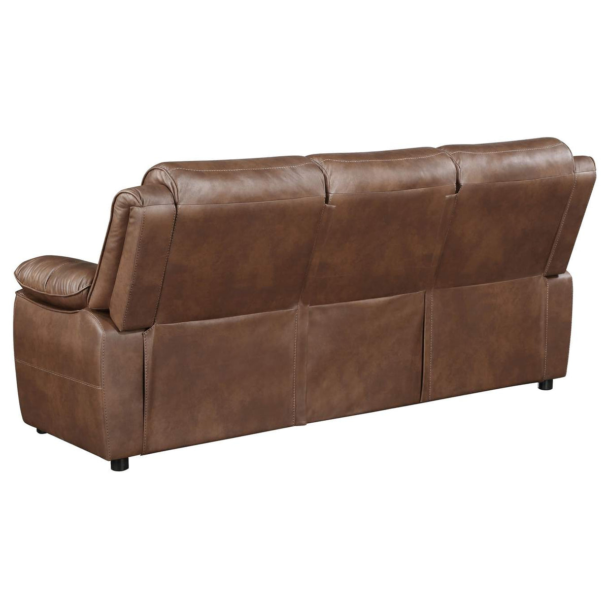 508281 Ellington Upholstered Padded Arm Sofa Dark Brown