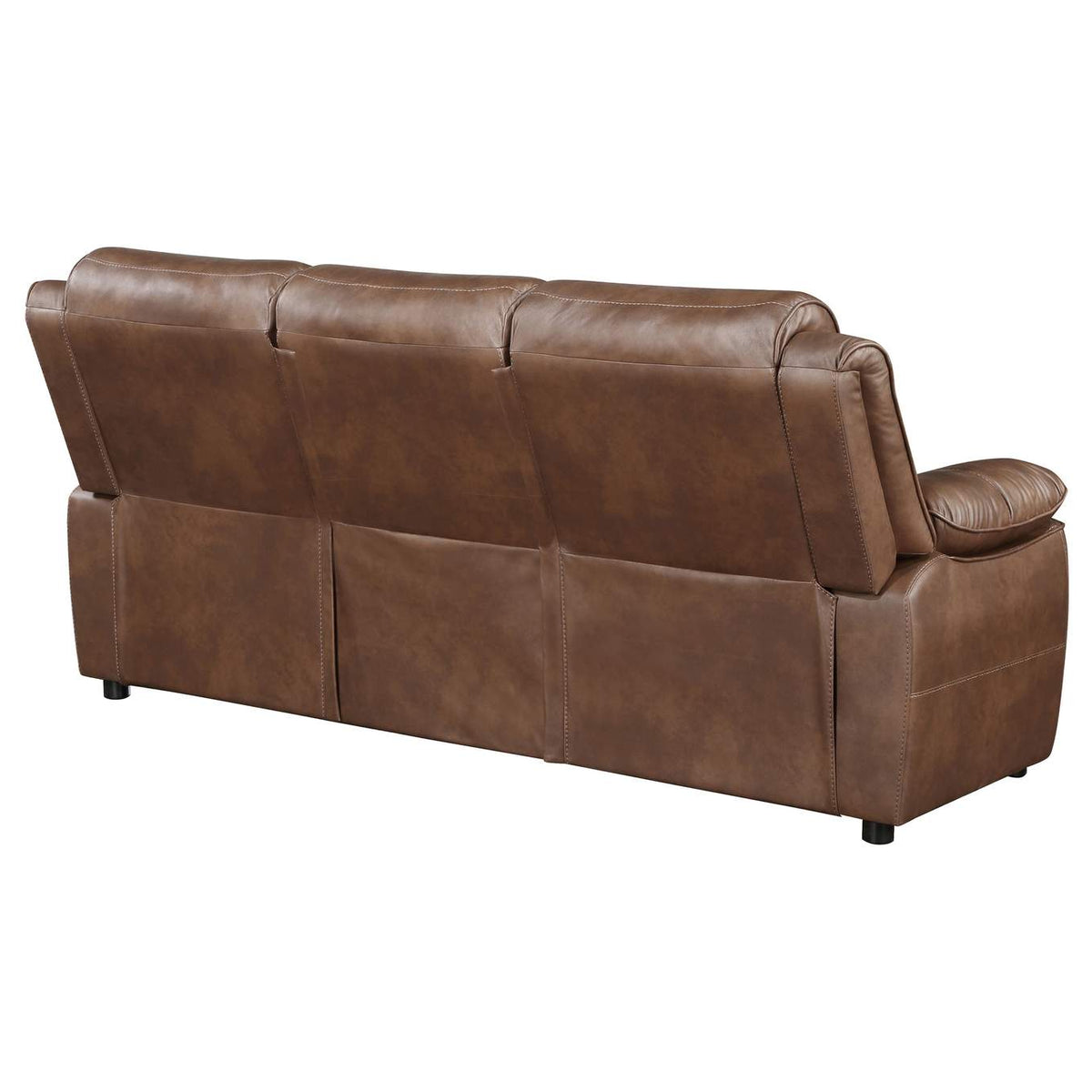 508281 Ellington Upholstered Padded Arm Sofa Dark Brown
