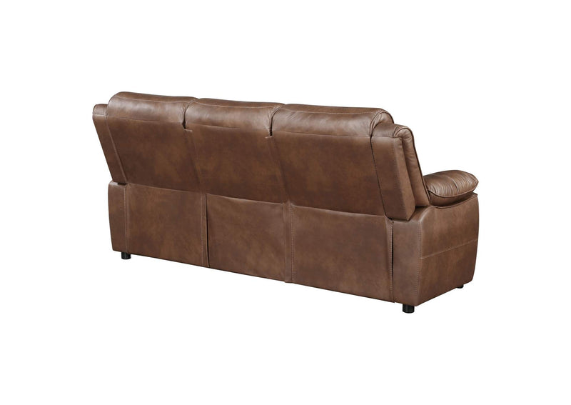 508281 Ellington Upholstered Padded Arm Sofa Dark Brown