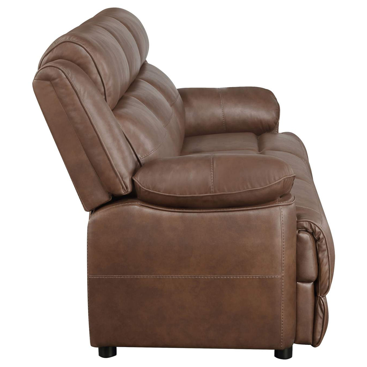 508281 Ellington Upholstered Padded Arm Sofa Dark Brown