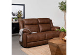 508282 Ellington Upholstered Padded Arm Loveseat Dark Brown