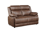 508282 Ellington Upholstered Padded Arm Loveseat Dark Brown