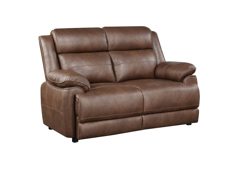 508282 Ellington Upholstered Padded Arm Loveseat Dark Brown