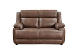 508282 Ellington Upholstered Padded Arm Loveseat Dark Brown