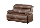 508282 Ellington Upholstered Padded Arm Loveseat Dark Brown