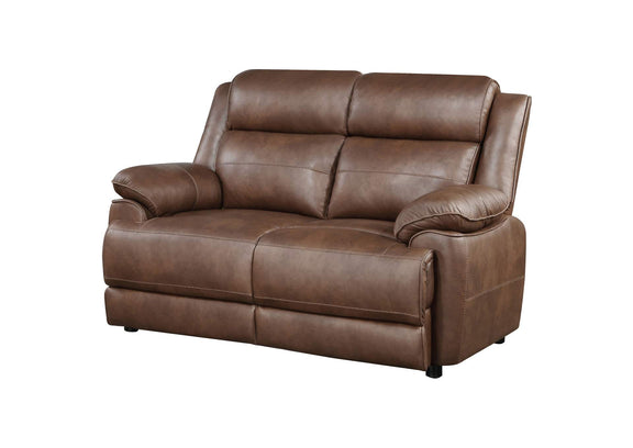 508282 Ellington Upholstered Padded Arm Loveseat Dark Brown
