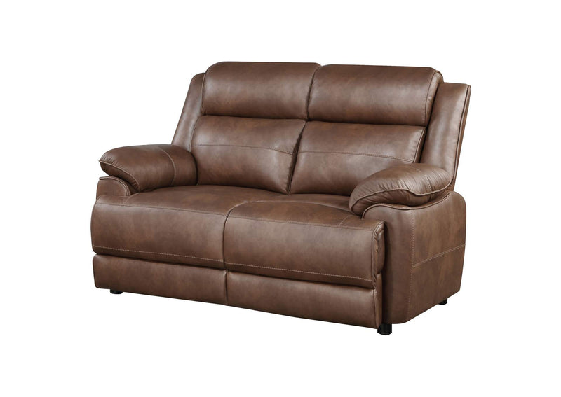 508282 Ellington Upholstered Padded Arm Loveseat Dark Brown
