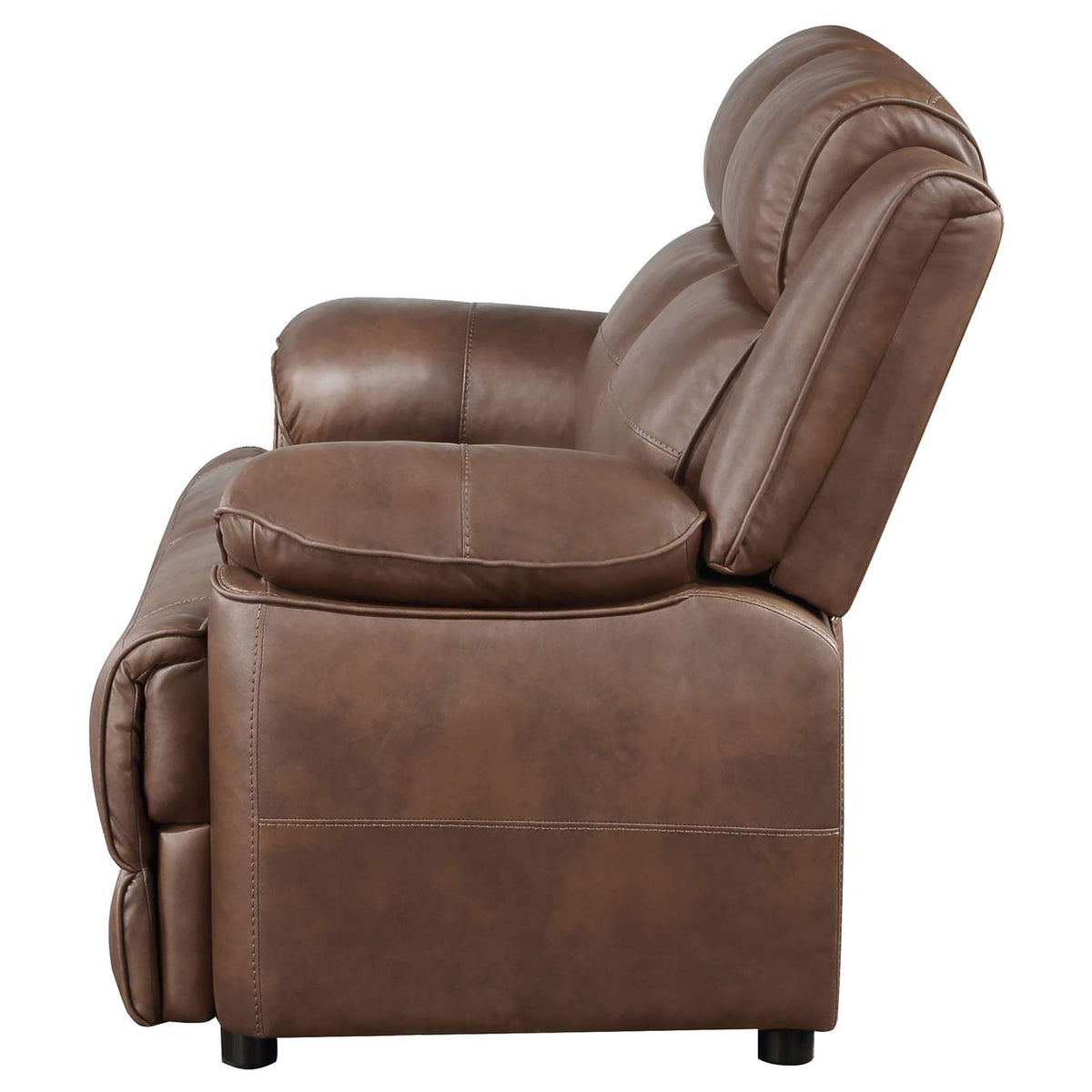 508282 Ellington Upholstered Padded Arm Loveseat Dark Brown