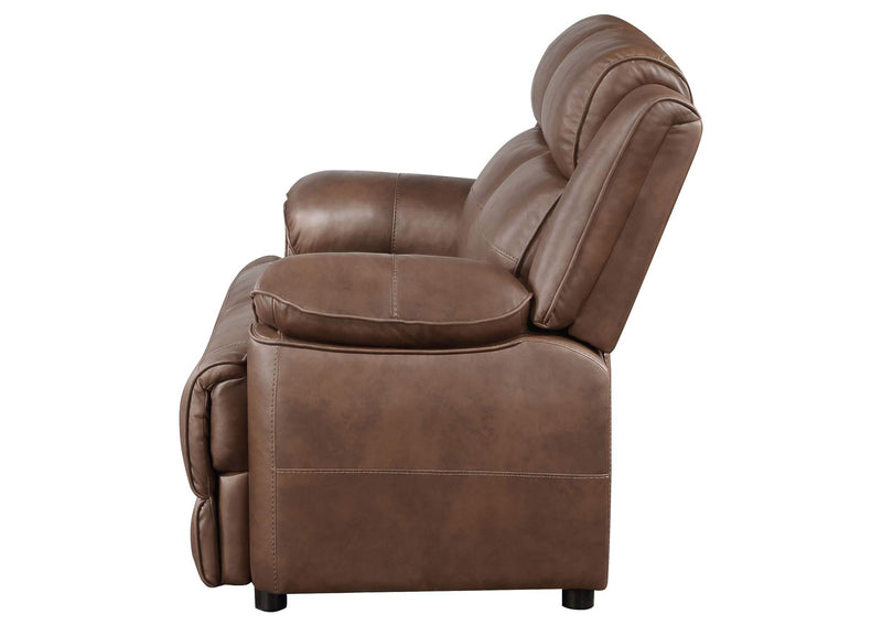 508282 Ellington Upholstered Padded Arm Loveseat Dark Brown