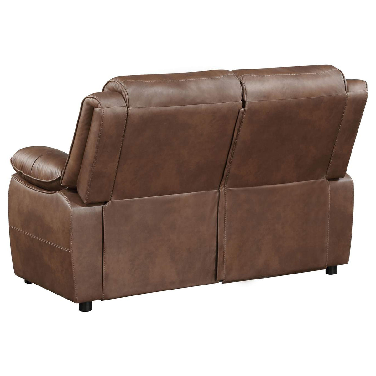 508282 Ellington Upholstered Padded Arm Loveseat Dark Brown