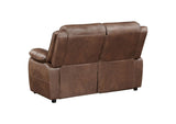 508282 Ellington Upholstered Padded Arm Loveseat Dark Brown