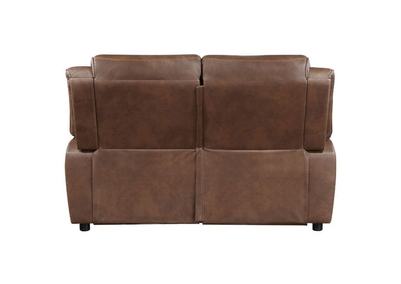 508282 Ellington Upholstered Padded Arm Loveseat Dark Brown
