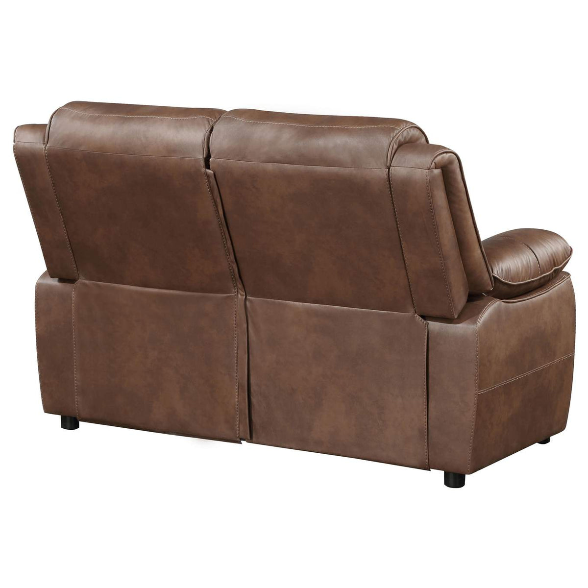 508282 Ellington Upholstered Padded Arm Loveseat Dark Brown