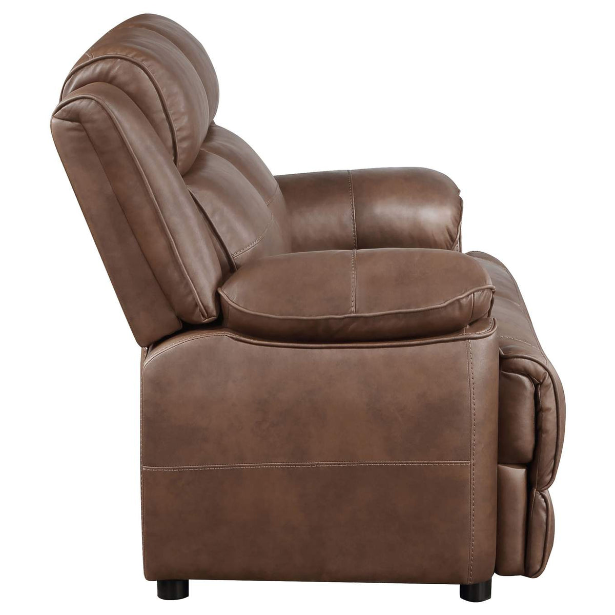 508282 Ellington Upholstered Padded Arm Loveseat Dark Brown