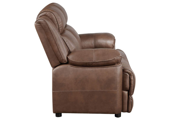 508282 Ellington Upholstered Padded Arm Loveseat Dark Brown