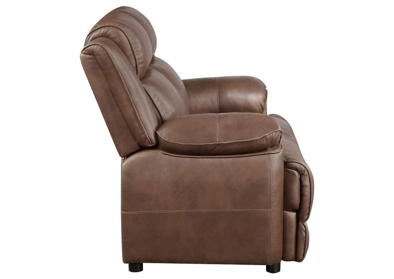 508282 Ellington Upholstered Padded Arm Loveseat Dark Brown