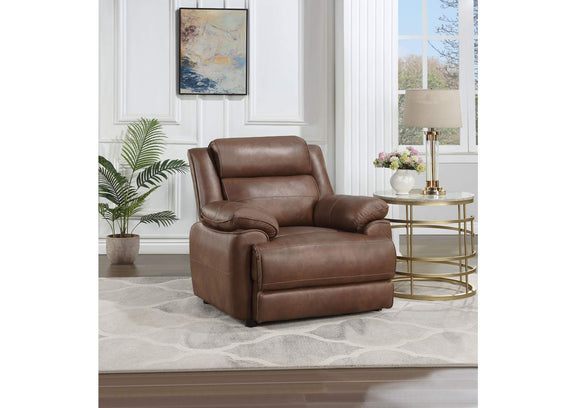 508283 Ellington Upholstered Padded Arm Accent Chair Dark Brown