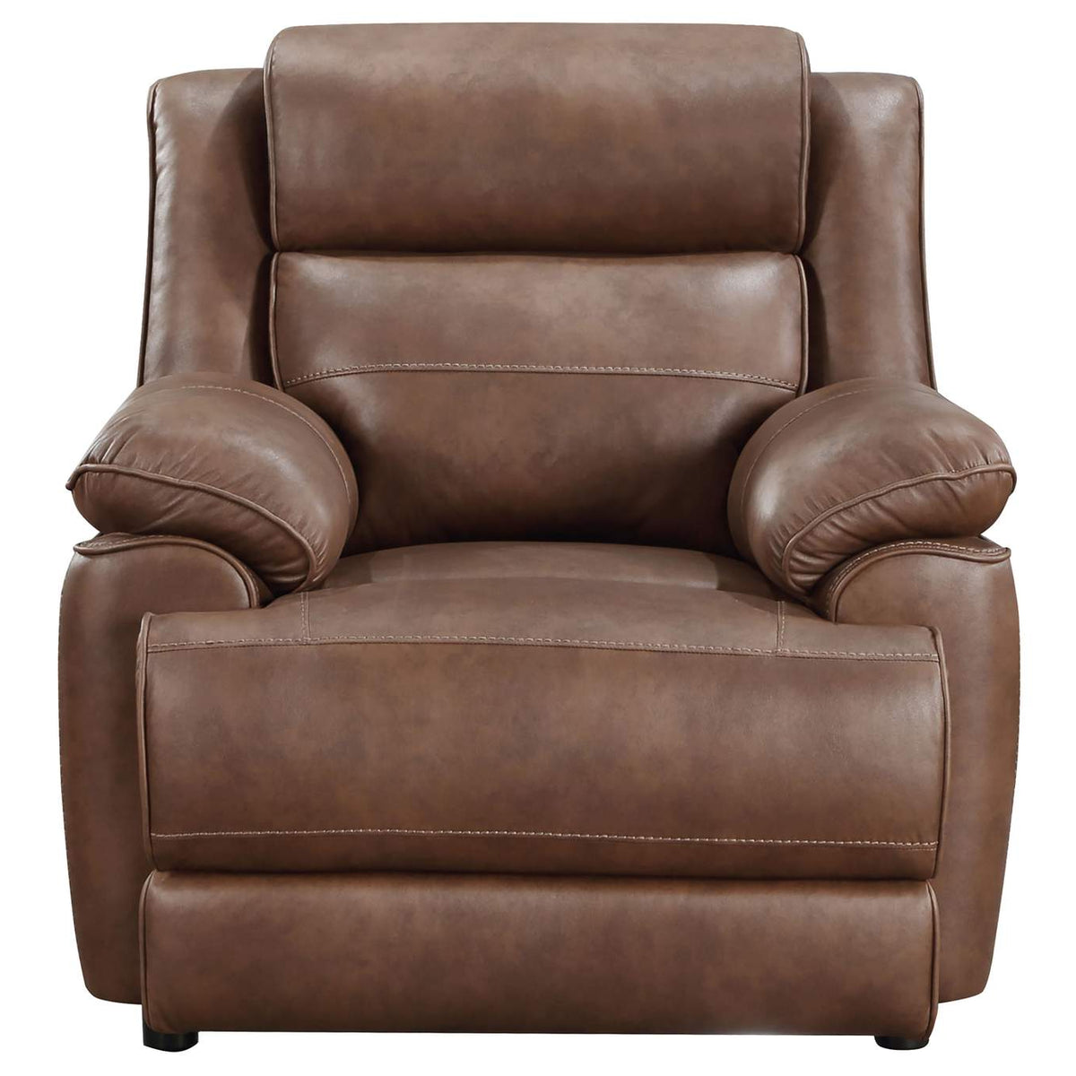 508283 Ellington Upholstered Padded Arm Accent Chair Dark Brown