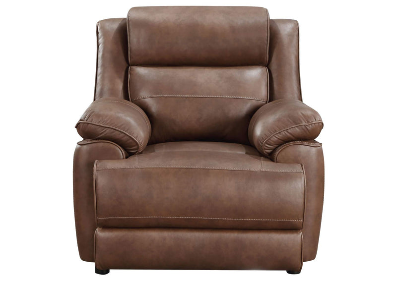 508283 Ellington Upholstered Padded Arm Accent Chair Dark Brown