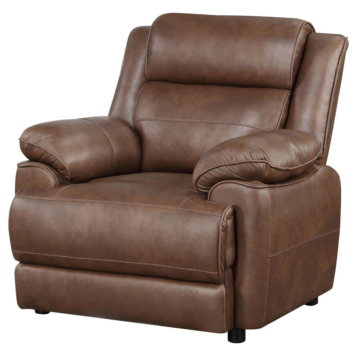 508283 Ellington Upholstered Padded Arm Accent Chair Dark Brown