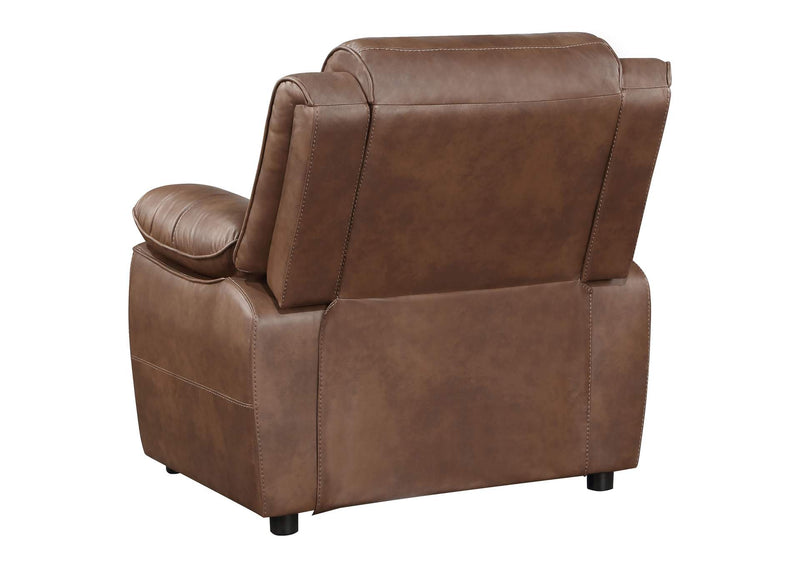 508283 Ellington Upholstered Padded Arm Accent Chair Dark Brown
