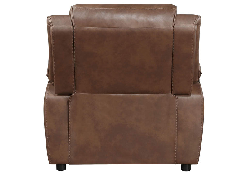 508283 Ellington Upholstered Padded Arm Accent Chair Dark Brown