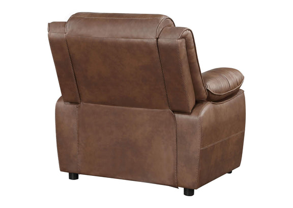 508283 Ellington Upholstered Padded Arm Accent Chair Dark Brown
